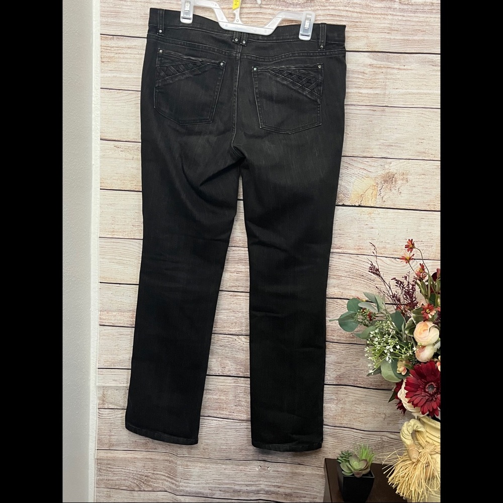 White House Black Market Slim Black Noir Jeans Size 12 - Picture 11 of 14